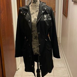 Married To The Mob Black Long Windbreaker